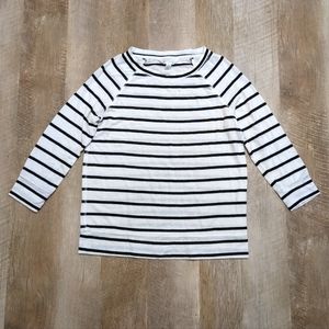 Market & Spruce Black and White Stripes Top Size Small